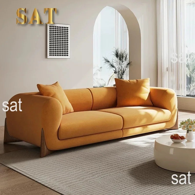 ^Or Nordic Wabi-Sabi Minimalist Living Room Matte Fabric Sofa Multi-Person Free Combination Hotel Lobby Villa Sectional Sofa&*