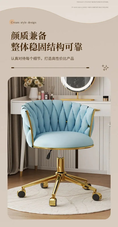 Office Chair, Swivel Desk Chair , Stylish Seating for Home Office, Vanity & Modern Glam Workspace Decor