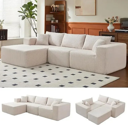Cloud Modular Sectional Couch, Modern L Shaped Sofa, Memory Foam Compressed Sofa, Boneless Couch Perfect for Living Rooms a