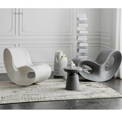 European Creative Rocking Chair Designer Lounge Chair Living Room Furniture Plastic Living Room Chairs Lazy Single Sofa Chair