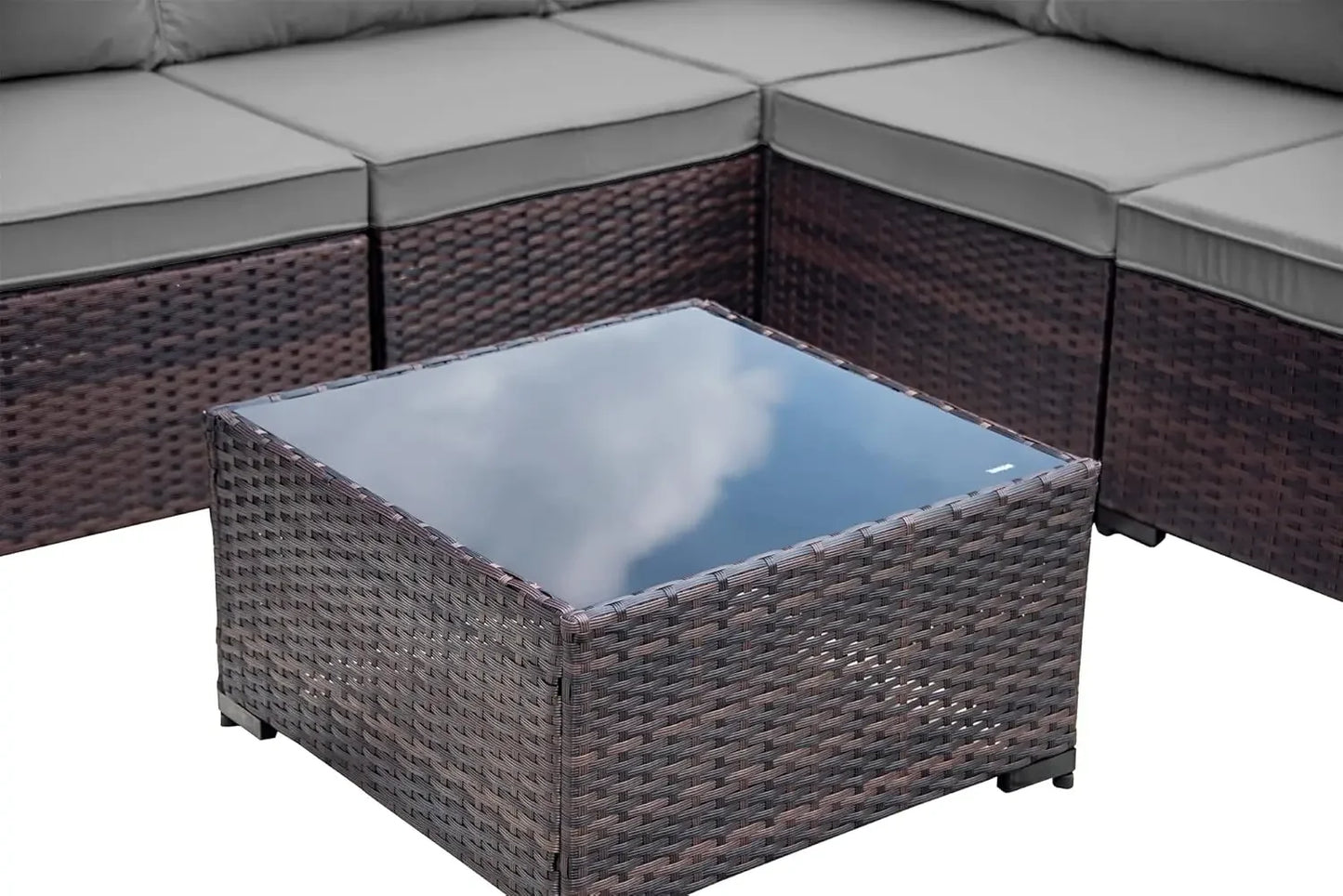 Outdoor Patio Furniture Se,  6 Pieces Outdoor Furniture Patio Sectional Sofa s w/43 Propane Gas Firepit   Coffee