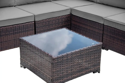 Outdoor Patio Furniture Se,  6 Pieces Outdoor Furniture Patio Sectional Sofa s w/43 Propane Gas Firepit   Coffee