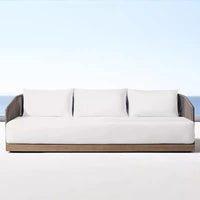Outdoor rattan sofa courtyard preservative wood designer villa hotel  teak leisure  combination