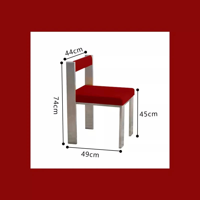 European Style Light luxury Retro Home Use Stainless Steel Dining Chair Advanced Design Living Room Bedroom Leisure Single Chair