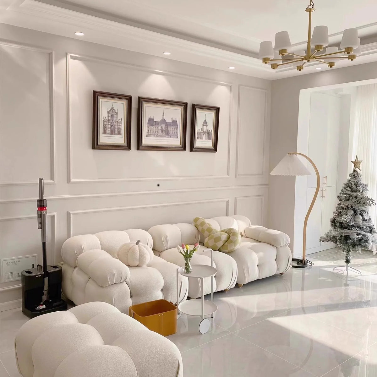 Italian Luxury Modular Sofa Vacuum Compressed Tufted Lazy Sofa Bread Design for Living Room