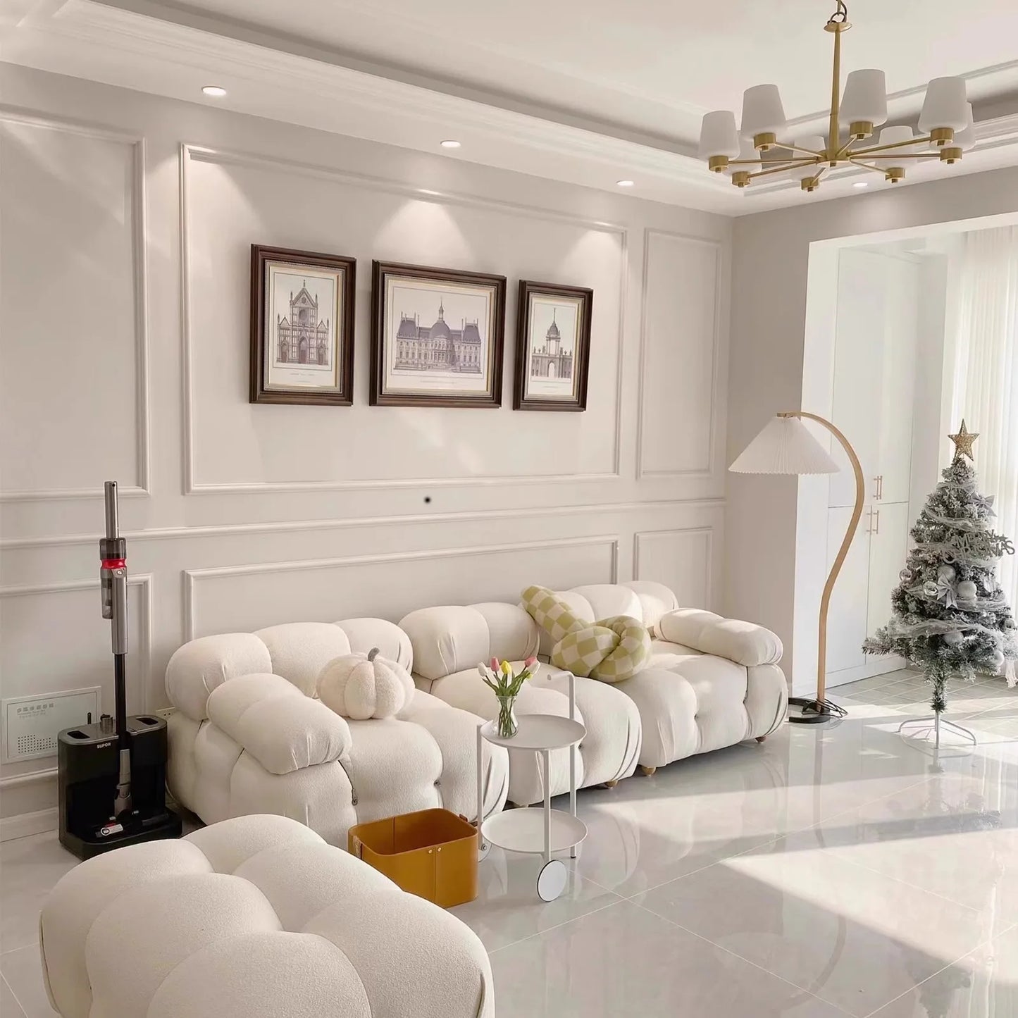 Italian Luxury Modular Sofa Vacuum Compressed Tufted Lazy Sofa Bread Design for Living Room