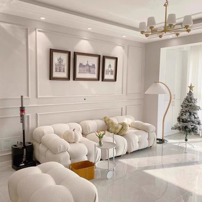 Italian Luxury Modular Sofa Vacuum Compressed Tufted Lazy Sofa Bread Design for Living Room