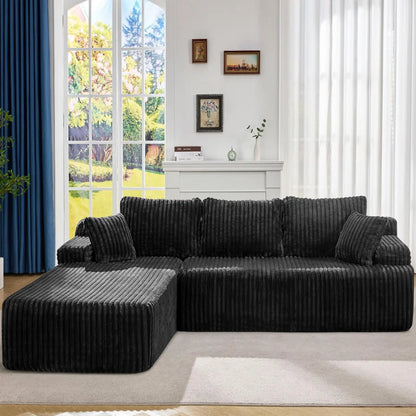 Sectional Sofa Couch, L-Shape Couch 3 Seater Couches for Living Room, Cloud Couch with Oversized Chaise