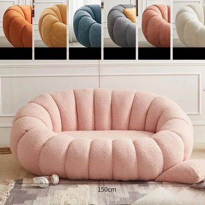 Modern Living Room Sofa Lambswool Pumpkin Sofa Chair Creative Home Balcony Swivel Lounge Chair Fitting Room Bedroom Single Sofas