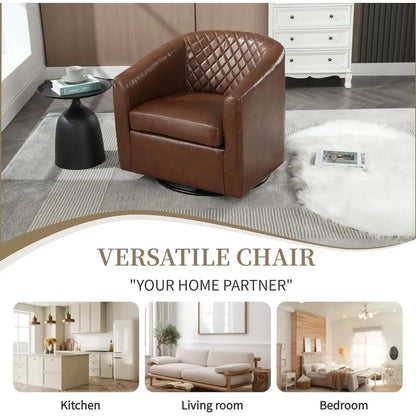 Contemporary Swivel Chair with 360° Spin and Armrests: Perfect for Living Spaces, Bedrooms, and Reading Nooks