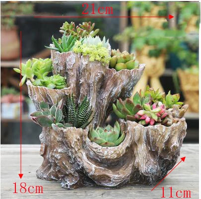 American Broken Root Shape Succulent Resin Flower Pot Outdoor Balcony Furnishing Crafts Garden Villa Vase Ornaments Decoration