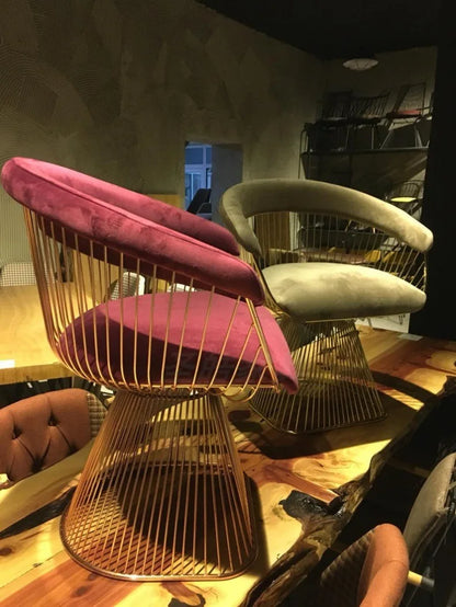 High end, stainless steel, dining chair, single sofa chair designer