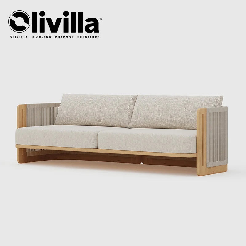 Villa Garden Rope Weaving Aluminum Alloy Sofa Hotel Sunroom Outdoor Leisure Furniture Courtyard Garden Waterproof Outdoor Sofa