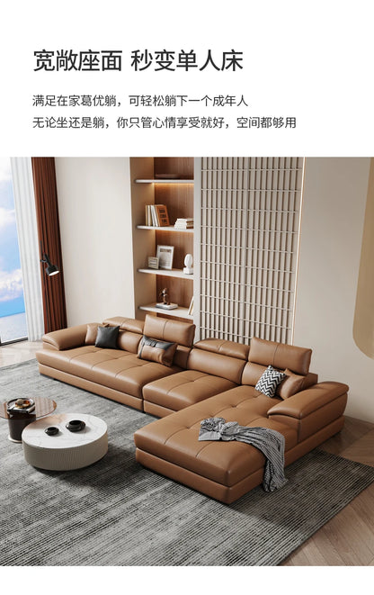 European Living Room Sofa Genuine Leather Sectional Corner Sofas Modular Luxury Sofa Sala De Estar De Luxo Modern Furniture