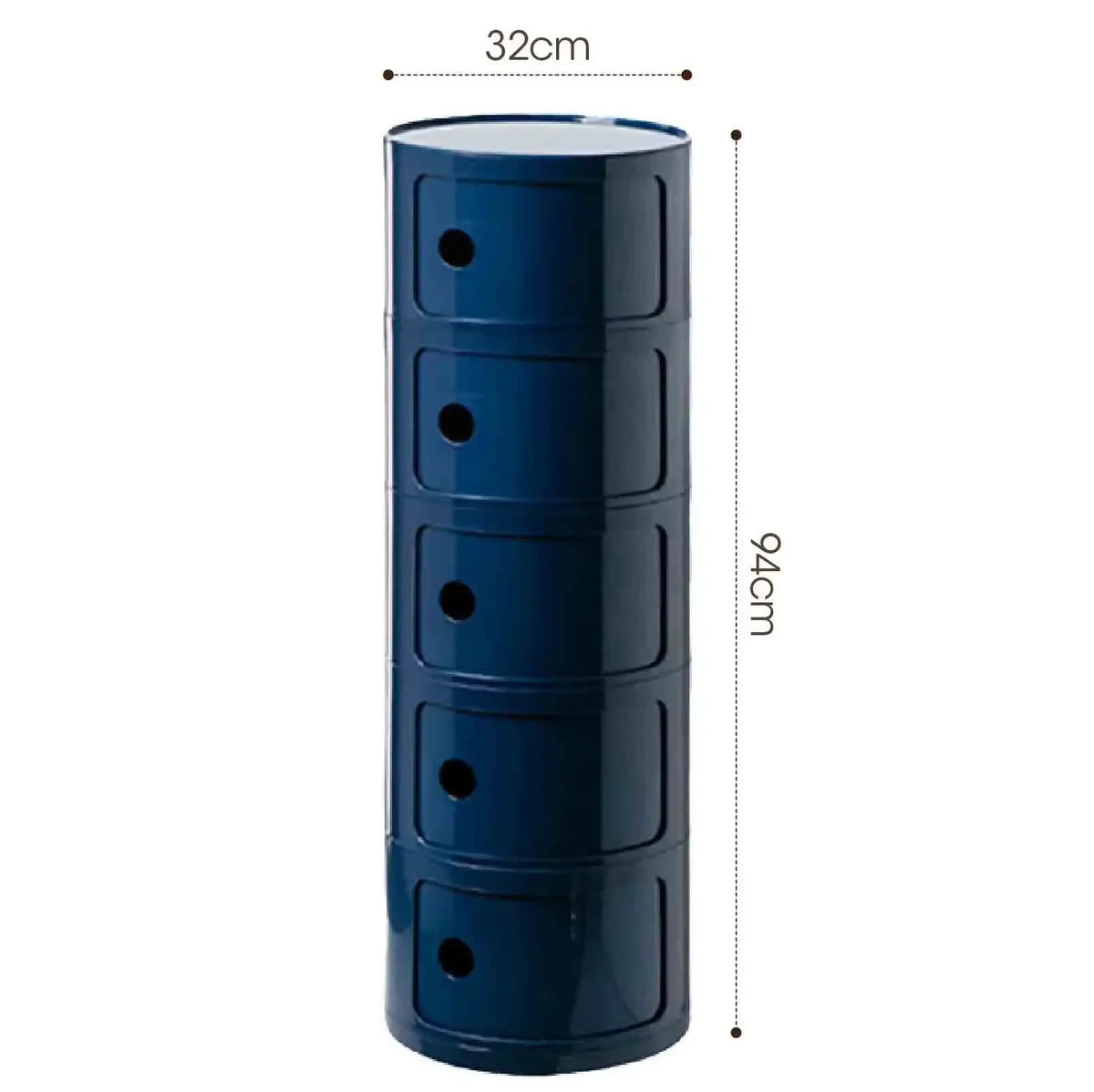 Plastic Round Nightstand Bedside Table Cabinet with Sliding Doors Round Storage Bedside Cabinet Nightstand  for Living Bedroom