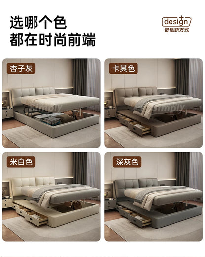 Queen Storage Bed Bedroom King Size Double Modern Frame Bed Headboard Luxury Sleeping Camas De Dormitorio Home Accessories