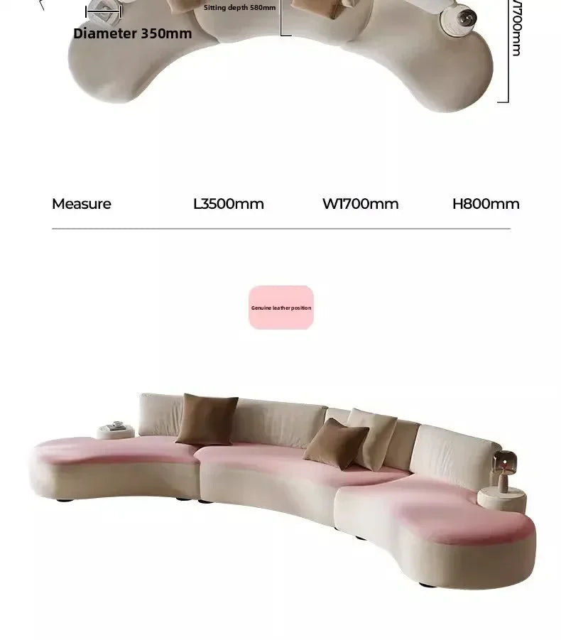 Italian minimalist special-shaped curved fabric sofa villa club small apartment living room home simple SOFA