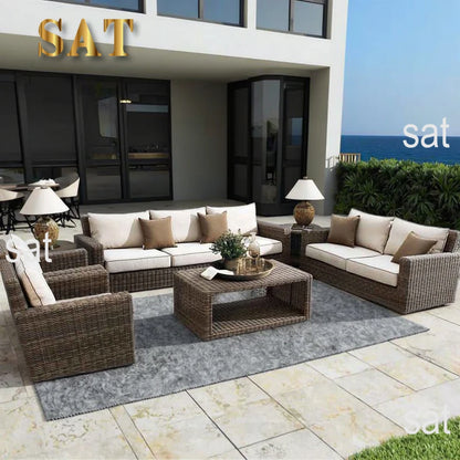 Coronado Style Luxury 8 Seater Outdoor Rattan Sofa Set Garden Furniture Collection