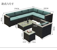 Terrace Modern Garden Sofas Outdoor Combination Courtyard Nordic Garden Sofas Waterproof Pe Rattan Furniture Sofá Jardín MHHYSF