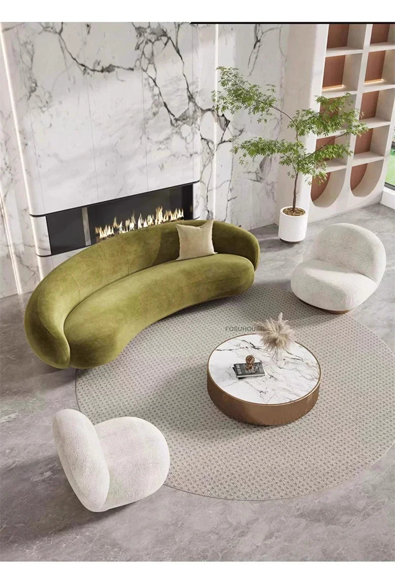 Creative Fabric Cashew Lazy Sofa Nordic Curved Living Room Sofas Home Living Room Furniture Reception Lounge Area Back Sofa Bed