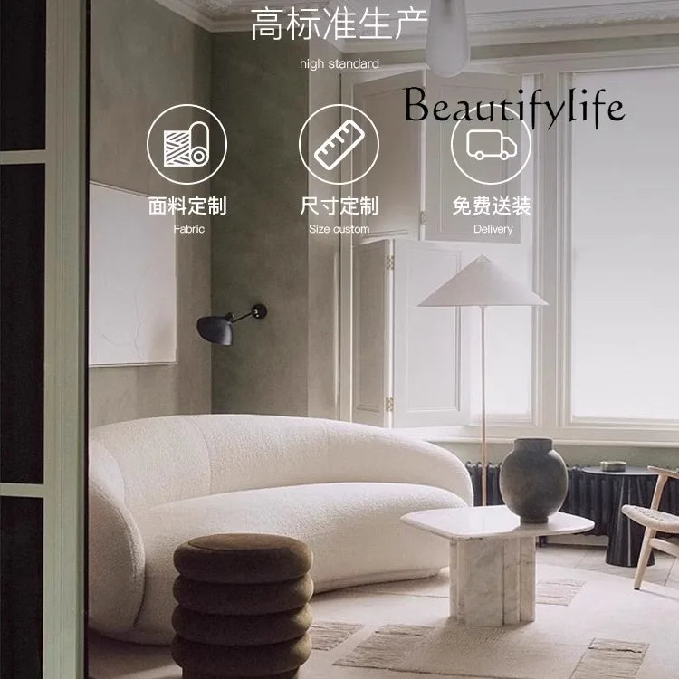 Cashew sofa Nordic light luxury modern simple living room fabric sofa combination straight row sofa