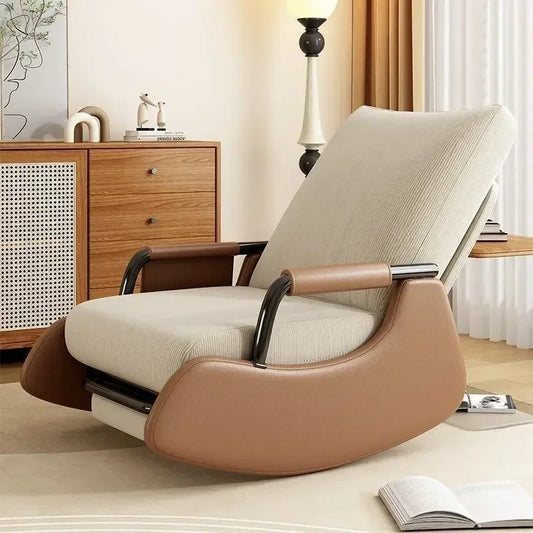 Reclining Lunch Break Folding Lazy Sofa Chair Adults Can Sit Reclining Office Nap Chair Balcony Household Rocking Chair