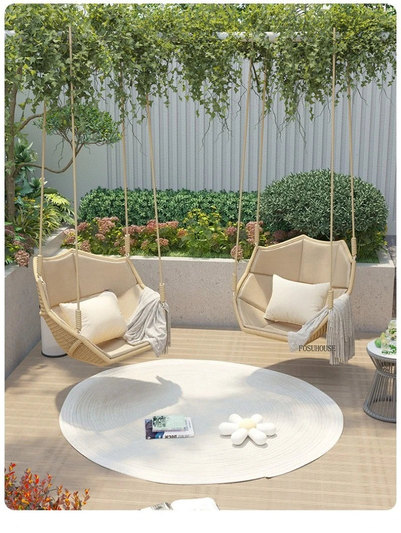 Outdoor Patio Swing Nordic Balcony Rocking Chair Indoor Adult Hanging Chairs Outdoor Single Swing Chairs Modern Hanging Basket Z