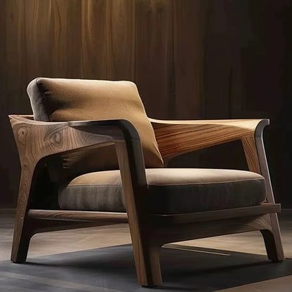 Designer's new black walnut ash wood single leisure sofa home sofa chair