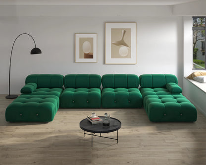 Modern Sectional Sofas Living Room U-Shaped Minimalist Velvet Fabric Large Sofa Couches Luxury 6-Seat Couch with Chaise Ottomans