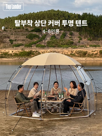 4-6 Person Transparent Tent with Breathable Top Cover Winter Outdoor Camping Windproof Gazebo Large PVC Bubble Tent Family Party