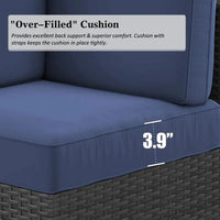 15-Piece Outdoor Wicker Rattan Sectional Sofa Set with Fire Pit Table and Coffee Table