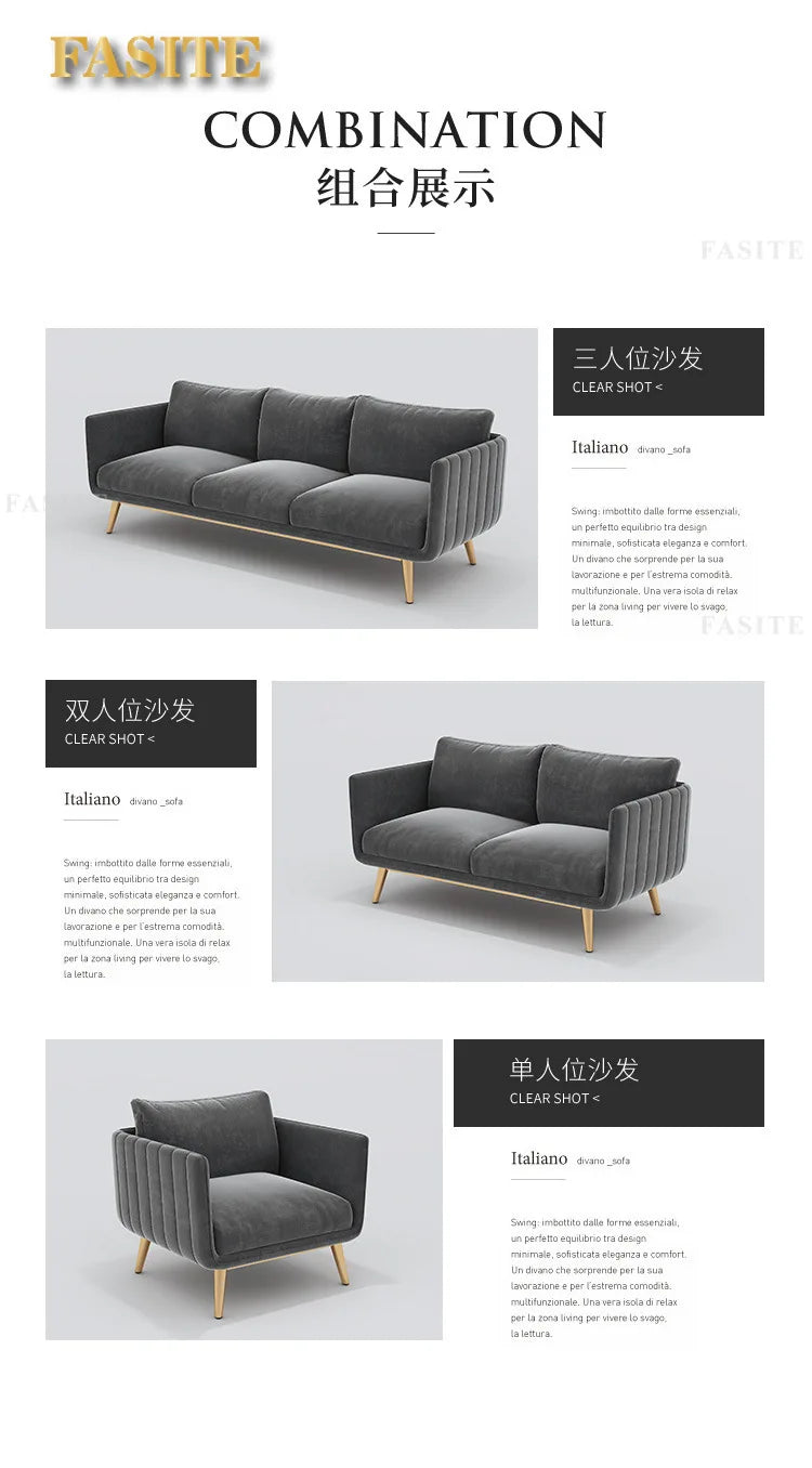 Office sofa Simple modern coffee table combination set Reception room Business meeting three-person sitting area sofa