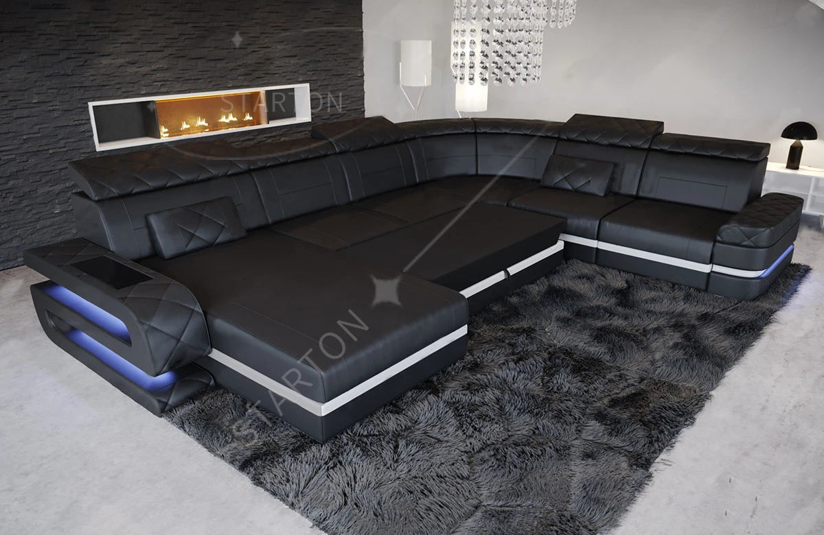 High Quality U Shape Leather Sofa Set Modern Sofa Set Furniture Living Room
