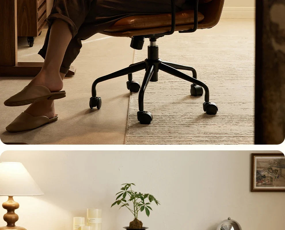 O Black Walnut Book Chair Computer Chair Ergonomic Office Book Chair Comfortable And Sedentary Backrest Lifting And Rotating