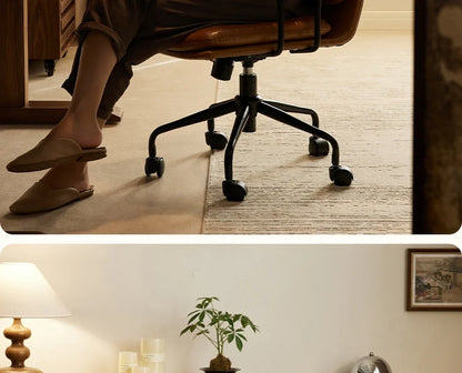 O Black Walnut Book Chair Computer Chair Ergonomic Office Book Chair Comfortable And Sedentary Backrest Lifting And Rotating
