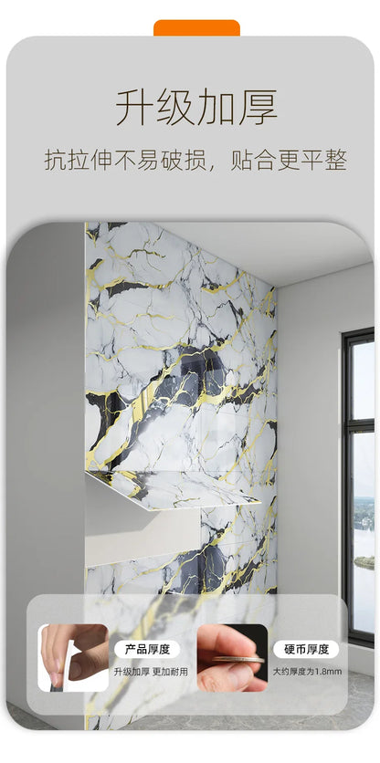 5pcs 30x60cm PVC Kitchen Backsplash Panel Marble Self-Adhesive Waterproof Oil Proof for Stove Cabinet Renovators