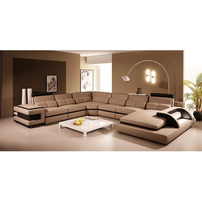 Modern creative living room sofa U-shaped corner leather sofa for large apartment
