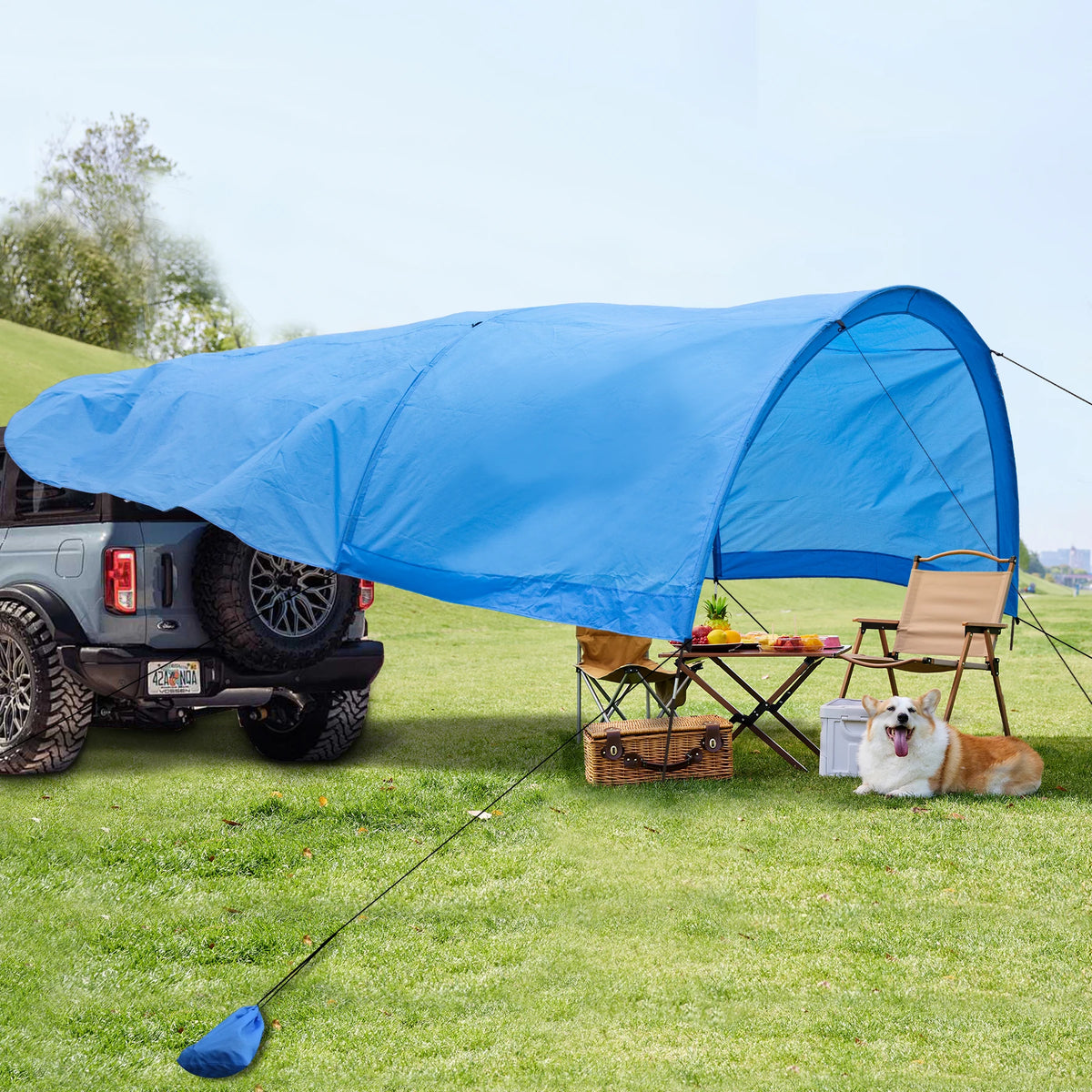 WESTTUNE Portable Beach Shade Compact Wind-Powered Beach Canopy Foldable Outdoor Sun Shelter Beach Tent for 8 People 200 Sq. Ft.
