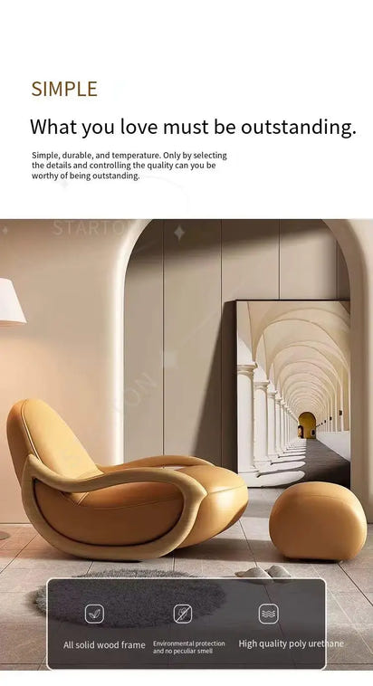 Italian Living Room Chair, Simple White Design, Lazy Designer Recliner, Comfy Armchair Sofa, Fauteuil Salon Home Furniture