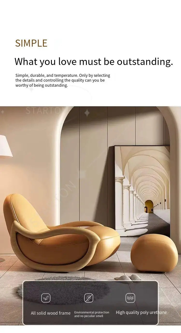 Italian Living Room Chair, Simple White Design, Lazy Designer Recliner, Comfy Armchair Sofa, Fauteuil Salon Home Furniture