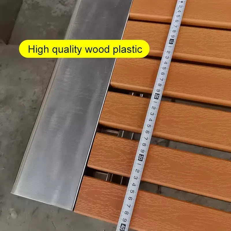 Banc de Patio Anti-Corrosion en acier inoxydable 304, haute qualité, 1.5mm d'épaisseur, mobilier d'extérieur moderne pour salle de sport, centre commercial, supermarché