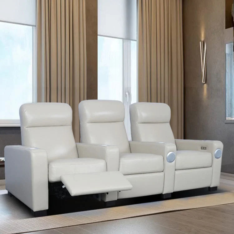 Luxury Theater Furniture Black Color 3seater Electric Cinema Sofa Home Theater Sofa Cinema Living Room Recliner Sofa Chair