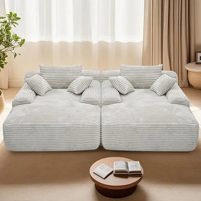 67'' Boneless Chaise Lounge Chair Indoor,Cloud Sofa Couch Bed,Sleeper Chair for Living Room Bedroom, Oversized Corduroy Couchs w