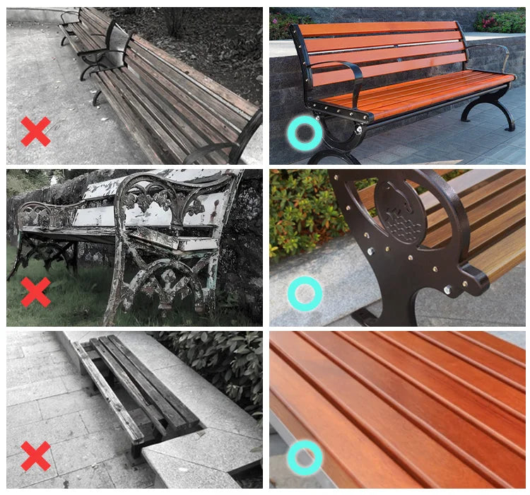 Park Garden Bench Urban Furniture Park Benches Outside Custom Seat Wood Sitting Plastic Wood Outdoor Wooden Bench