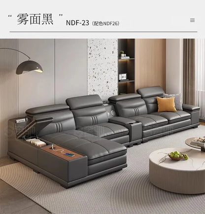 Cozy Genuine Leather Sofas Fancy Living Room Reclining Italian Sofa Modern Luxury Divani Da Soggiorno Apartment Furniture
