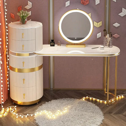 Bedroom Italian Light Luxury Dressing Table Wind Storage Cabinet One Small Apartment Makeup Dresser