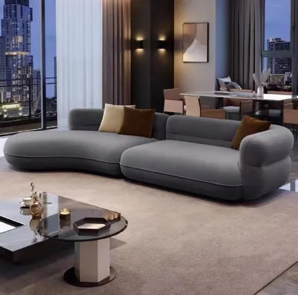 Italian Light Luxury Curved Sofa Special-Shaped Simple Corner Living Room Leisure Sofa