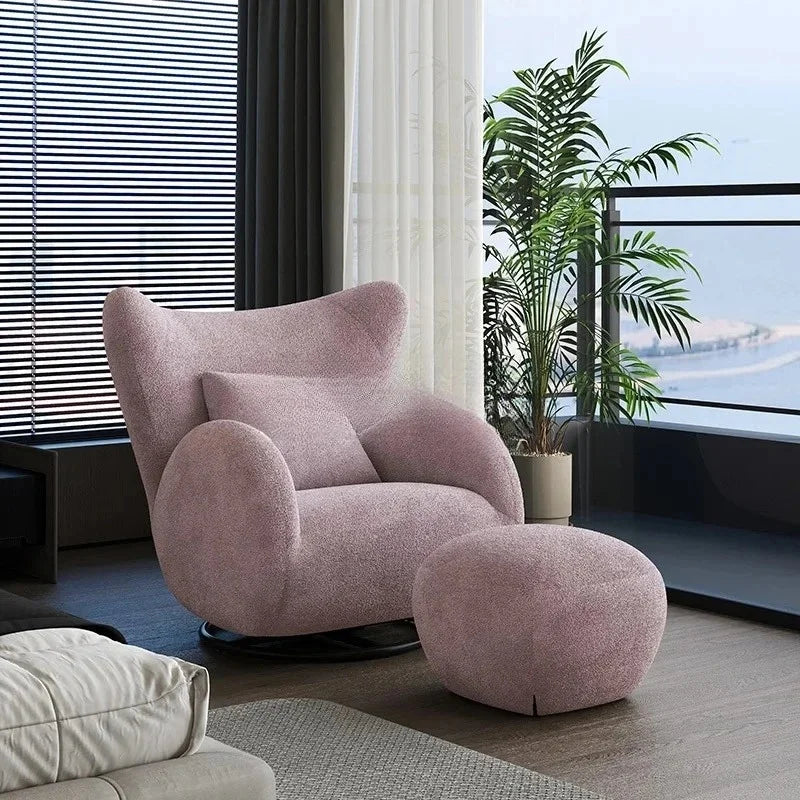 Rotatable antelope single sofa living room fabric leisure chair antique bedroom home lazy sofa