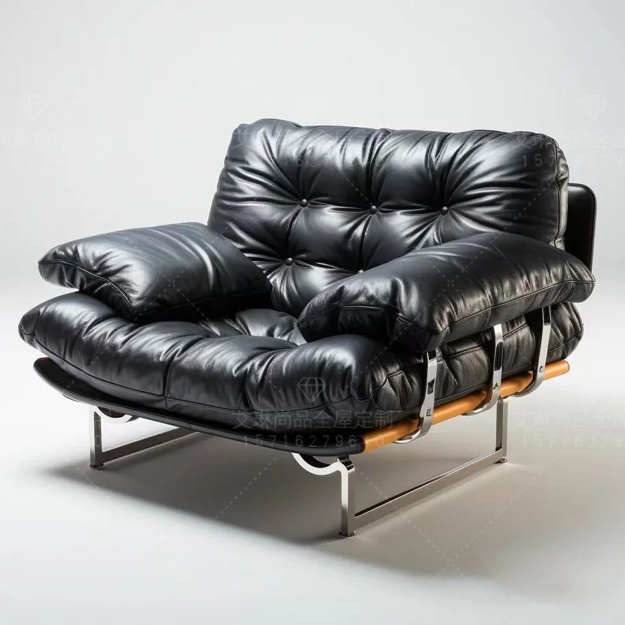 Modern European Brown Sofa Italian Designer Luxury Single Canape Salon Home Furniture