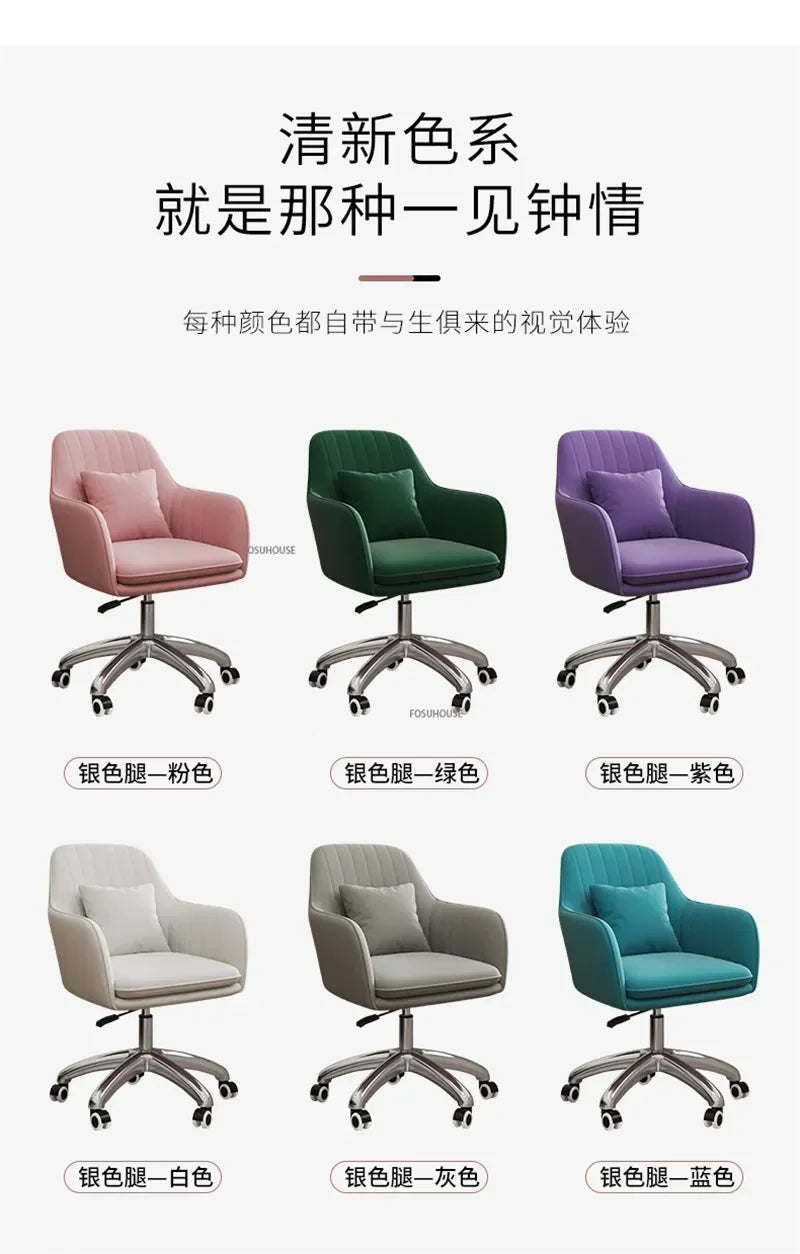 Comfortable Back Lift Swivel computer Chair for Office Furniture Leisure Creative pink gaming chair Modern pink Office Chairs Z